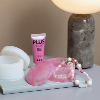 Pot transparent avec effet marbré