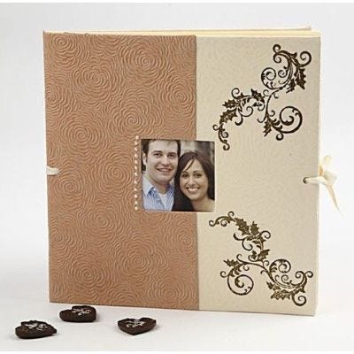 Scrap books covered with handmade paper