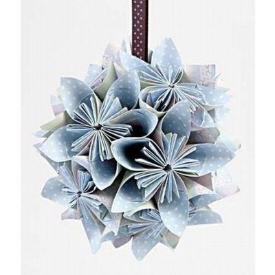 A Flower Bauble folded from Paper