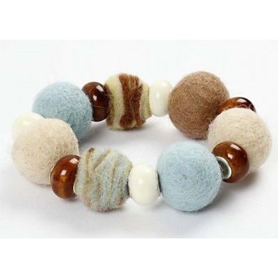 A Bracelet with Wool and Ceramic