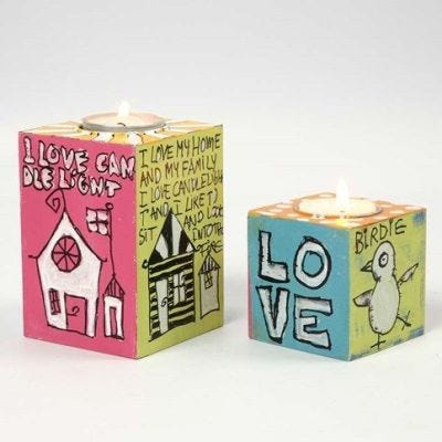 Support de bougies en bois