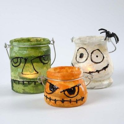 Lanternes en verre décorées avec du papier de soie de paille et 3D Liner