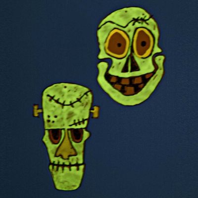Hard Foil luminescent Mask hanging Decorations with Window Paint