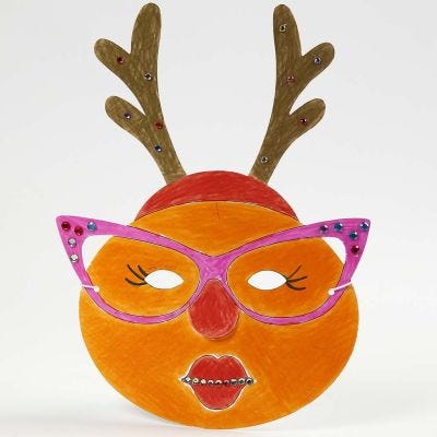 Un masque peint et décoré pour Noël