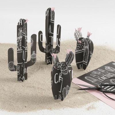 Un cactus réalisé avec le papier design de Vivi Gade