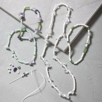Collier et bracelet avec améthyste