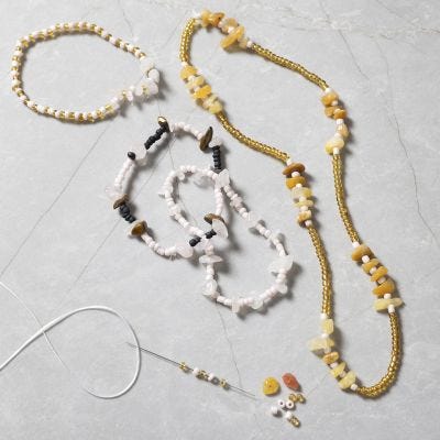 Bijoux avec quartz rose