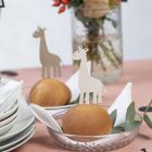 Table decorations from punched-out giraffes