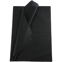 Papier de soie, 50x70 cm, 14 gr, noir, 10 flles/ 1 Pq.