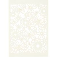 Papier cartonné motif dentelle, 10,5x15 cm, 200 gr, blanc cassé, 10 pièce/ 1 Pq.
