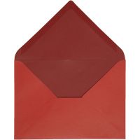 Enveloppe, dimension enveloppes 11,5x16 cm, 100 gr, rouge/vin rouge, 10 pièce/ 1 Pq.