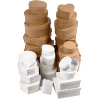 Boîtes - Achat en gros, dim. 6,5-18 cm, brun, blanc, 30 pièce/ 1 set