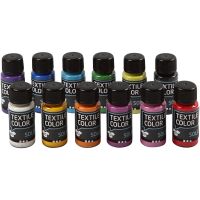 Textile Solid, opaque, couleurs assorties, 12x50 ml/ 1 Pq.