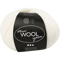 Pelotes de laine, L: 125 m, blanc cassé, 100 gr/ 1 boule
