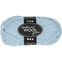 Pelote de laine Melbourne, L: 92 m, turquoise clair, 50 gr/ 1 boule