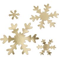 Flocon de neige, d 3+5+8+10 cm, 350 gr, or, 16 pièce/ 1 Pq.