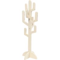 Cactus en bois, H: 38 cm, L: 12 cm, 1 pièce