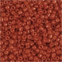 Rocailles, d 3 mm, dim. 8/0 , diamètre intérieur 0,6-1,0 mm, rouge foncé, 500 gr/ 1 Pq.
