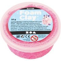 Foam Clay®, paillettes, rose, 35 gr/ 1 boîte