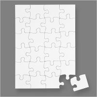 Puzzle blanc, dim. 15x21 cm, blanc, 16 morceaux/ 1 pièce