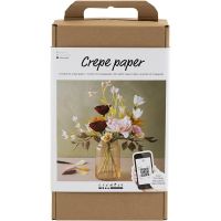 Kit DIY Papier crépon, Bouquet, Crêpé à 180%, 105 gr, 1 Pq.