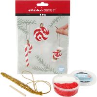 Mini Kit DIY, cannes à sucre de Noël comme décoration à suspendre, 1 set