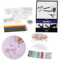Kits – Fabrication de bijoux avec des perles et des feuilles de plastique thermorétractable, 1 set
