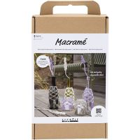 Kit DIY Macramé, Décoration sur verre, 1 Pq.