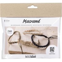 Mini Kit DIY Macramé, Bracelet, noir, brun olive, sable, 1 Pq.