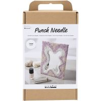 Kit DIY Punch Needle, Miroir, couleurs pastel, 1 Pq.