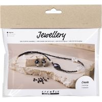 Mini Kit DIY Bijoux, Gros collier, harmonie noir, 1 Pq.