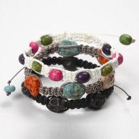 Braided Bracelets with  coloured Howlite