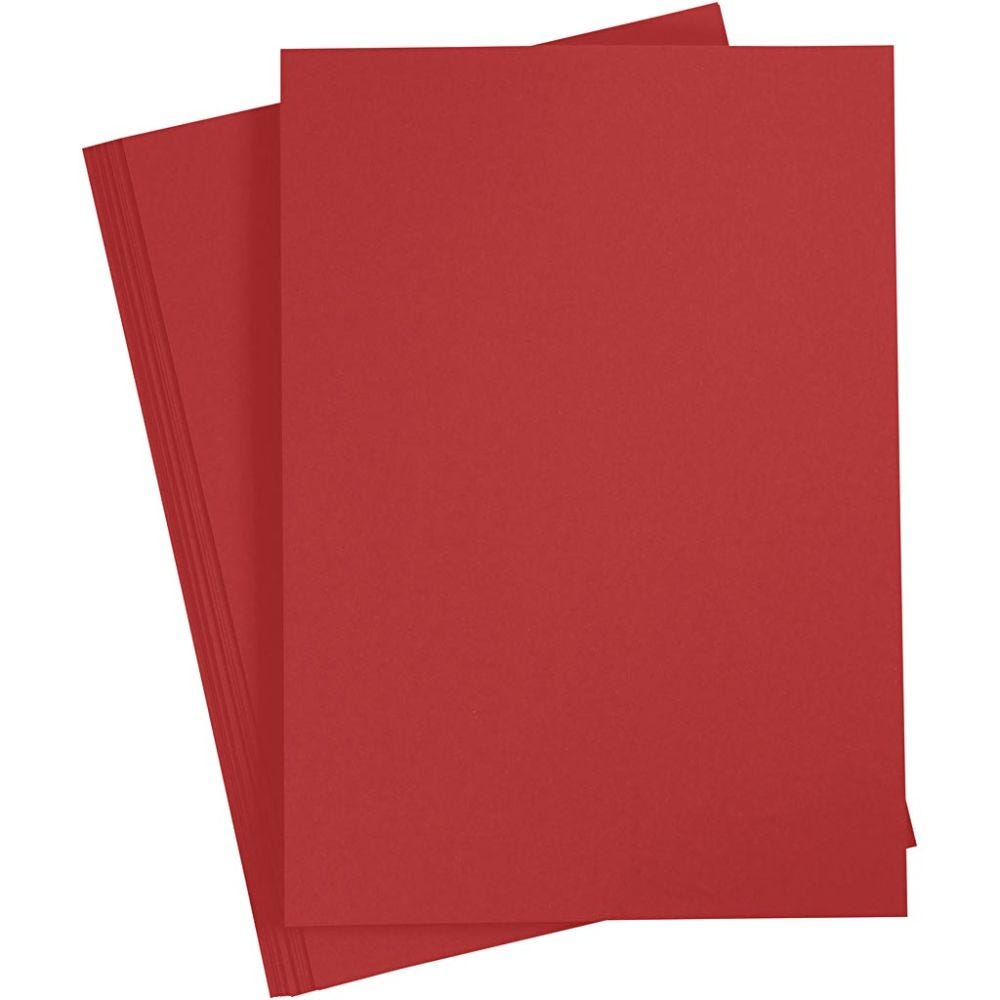 Papier, A4, 210x297 mm, 80 gr, rouge, 20 pièce/ 1 Pq.
