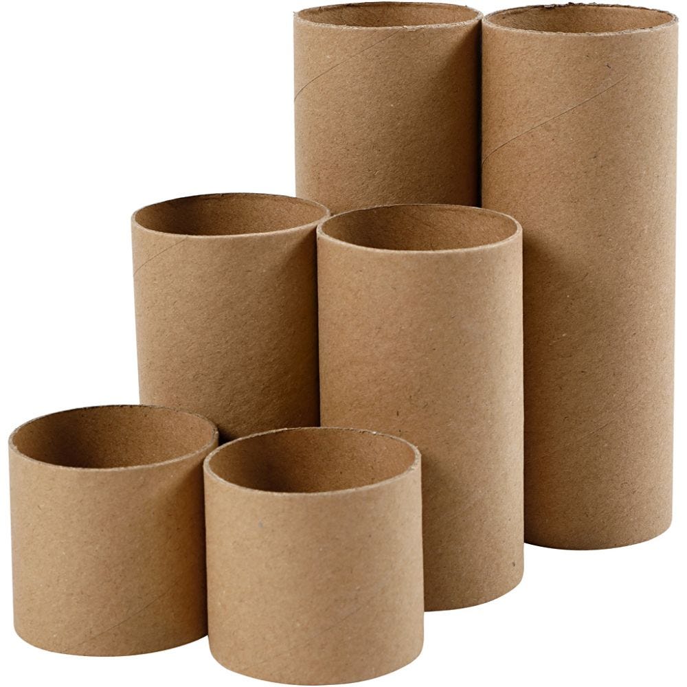 Rouleaux de papier toilette, L: 4,7+9,3+14 cm, d 5 cm, 6 pièce/ 1 Pq.