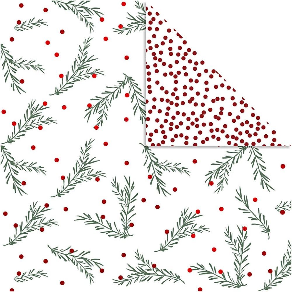 Papier Design, 30,5x30,5 , 180 gr, or, vert, rouge, blanc, 30 flles/ 1 Pq.