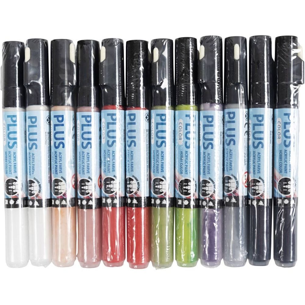 Feutres Plus Color, L: 14,5 cm, 12 pièce/ 1 Pq.