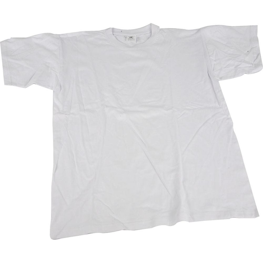 T-shirts, L: 40 cm, dim. 7-8 ans, col rond, blanc, 1 pièce