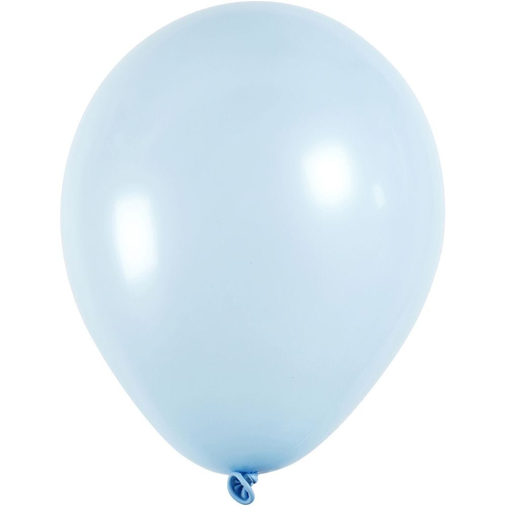 Ballons, rond, d 23 cm, bleu clair, 10 pièce/ 1 Pq.