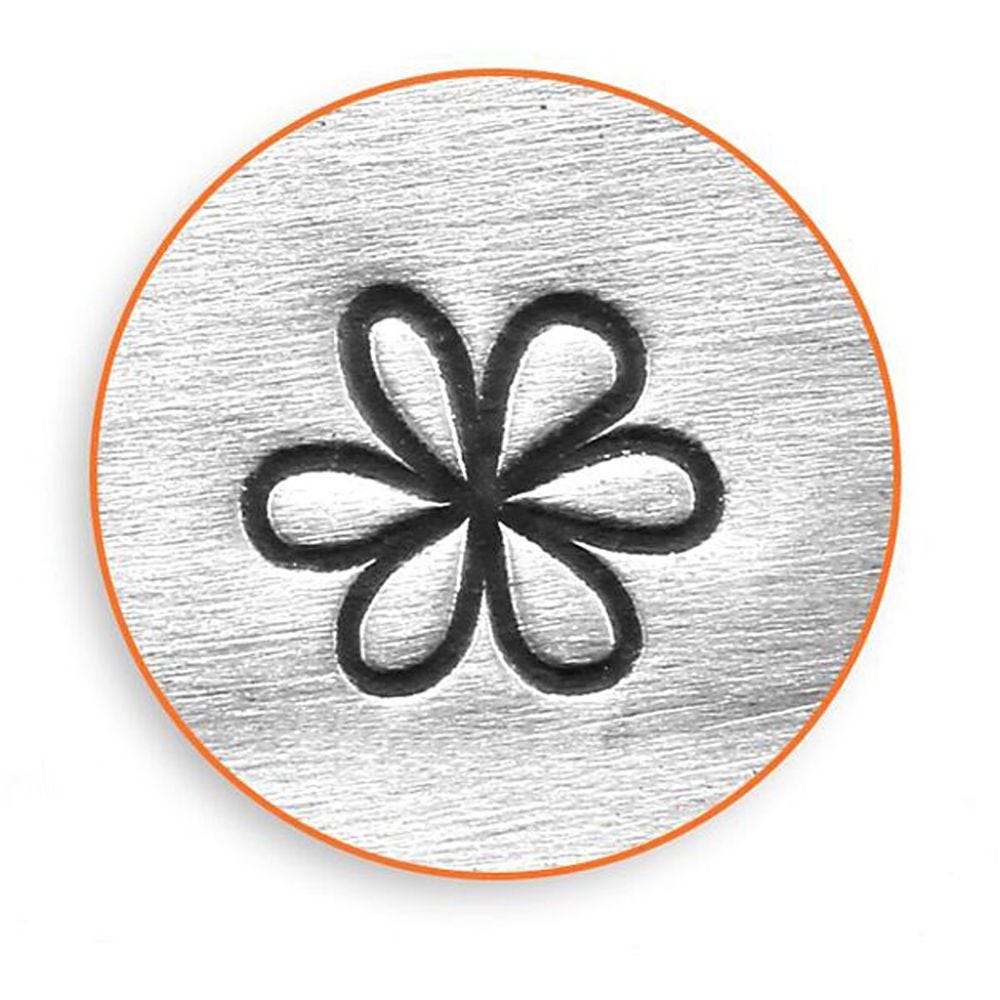 Tampon relief, Fleur, L: 65 mm, dim. 6 mm, 1 pièce