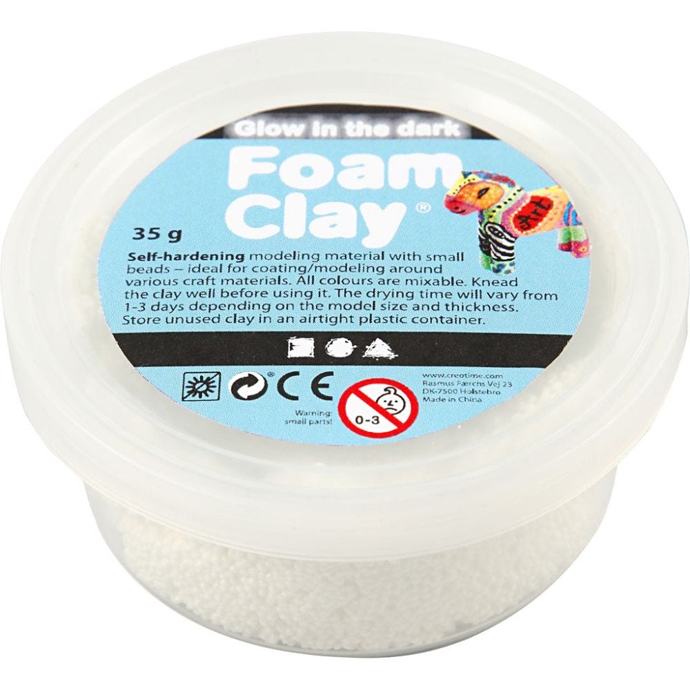 Foam Clay®, glow in the dark, 35 gr/ 1 boîte