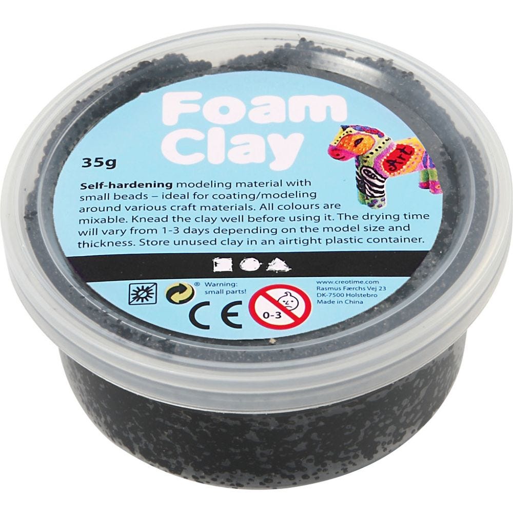 Foam Clay®, noir, 35 gr/ 1 boîte