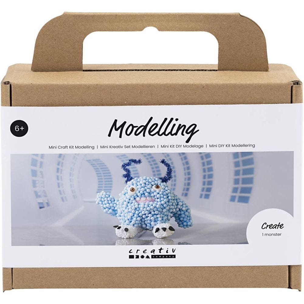 Mini Kit DIY Modelage, Monstre Bobby, bleu clair, 1 Pq.