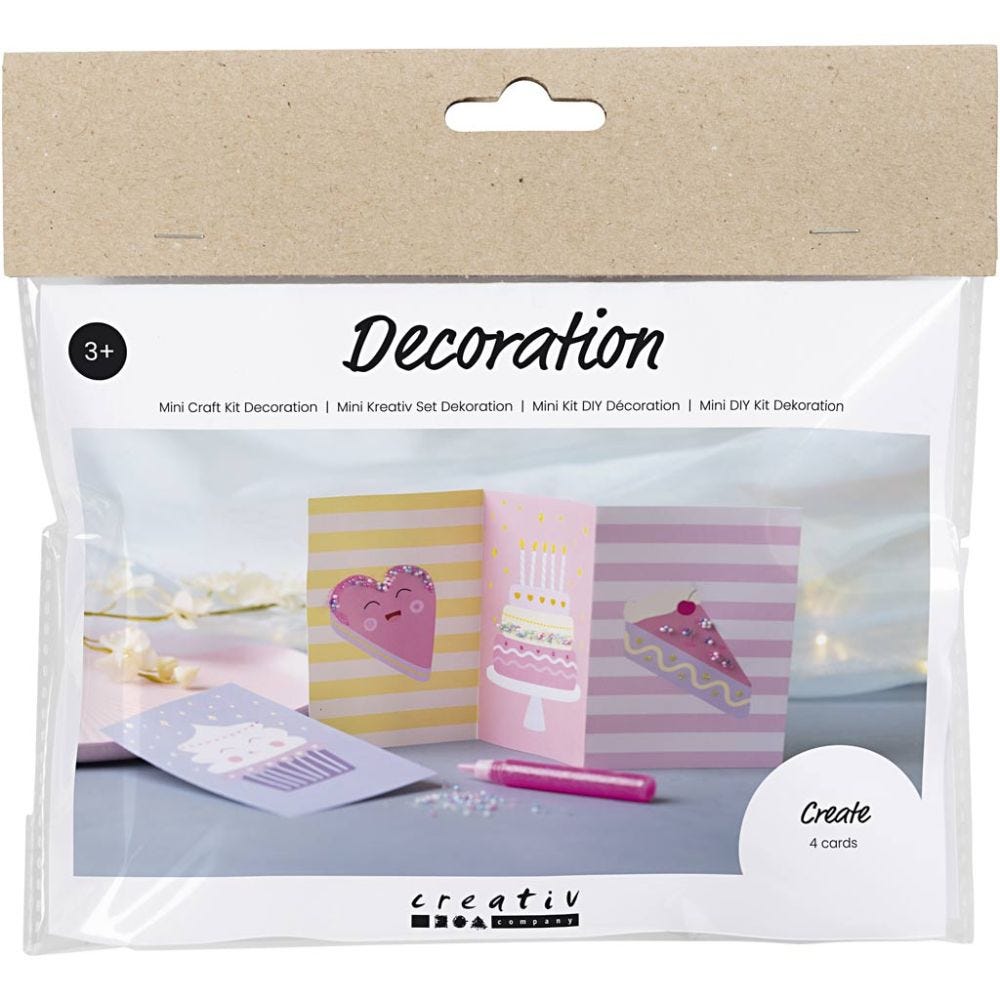 Mini Kit DIY Décoration, Gâteaux, rose pastel, violet pastel, jaune pastel, violet pastel, 1 Pq.