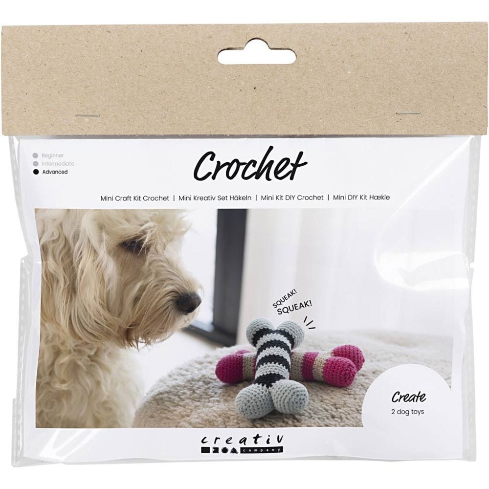 Mini kit DIY Crochet, Os pour chien, 1 Pq.