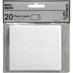 Marque-places, dim. 9x4 cm, 220 gr, blanc cassé, 20 pièces/ 1 Pq.