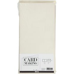 Cartes et enveloppes, dimension carte 15x15 cm, dimension enveloppes 16x16 cm, 110+220 gr, blanc cassé, 50 set/ 1 Pq.