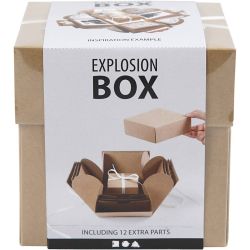 Boîte explosion, dim. 7x7x7,5+12x12x12 cm, naturel, 1 pièce