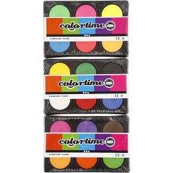 Pastilles aquarelles, H : 16 mm, d 44 mm, couleurs n&eacute;ons, couleur primaire, couleur extra, 1 Pq.
