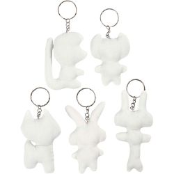 Figurines en tissu avec porte-clés