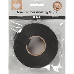 Bandes de tressage, L : 15 mm, &eacute;p. 0,55 mm, noir, 9.50 m/ 1 rouleau